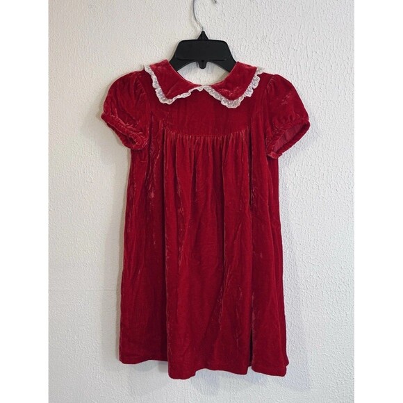 Bonpoint Baby Girl Velvet Red Party Dress. Size 24 months Christmas Holidays - Picture 1 of 8